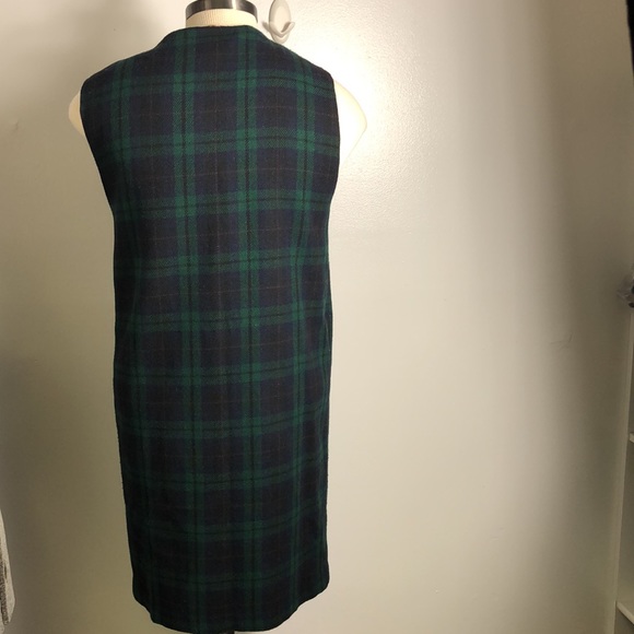 Vintage Plaid Wool Duster Dress Vest - Picture 5 of 8
